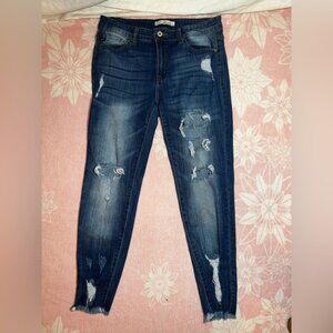 KanCan Dark Blue Distressed Skinny Jeans